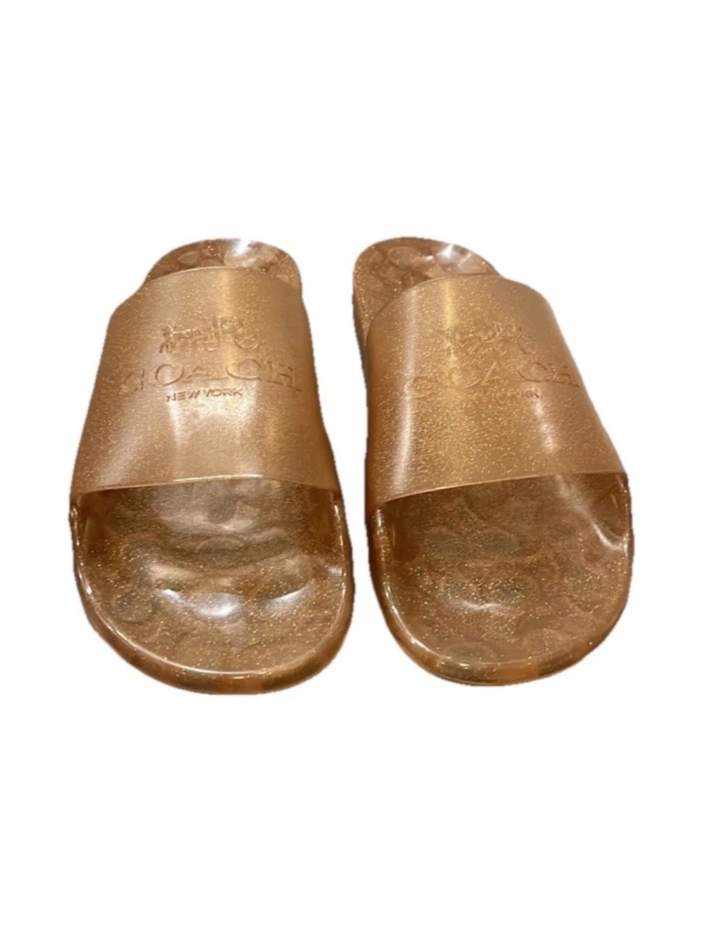 Coach Metallic Gold Jelly Slide Sandals size 10-10.5